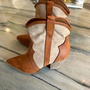 Calfskin leather booties.  Size 7.5